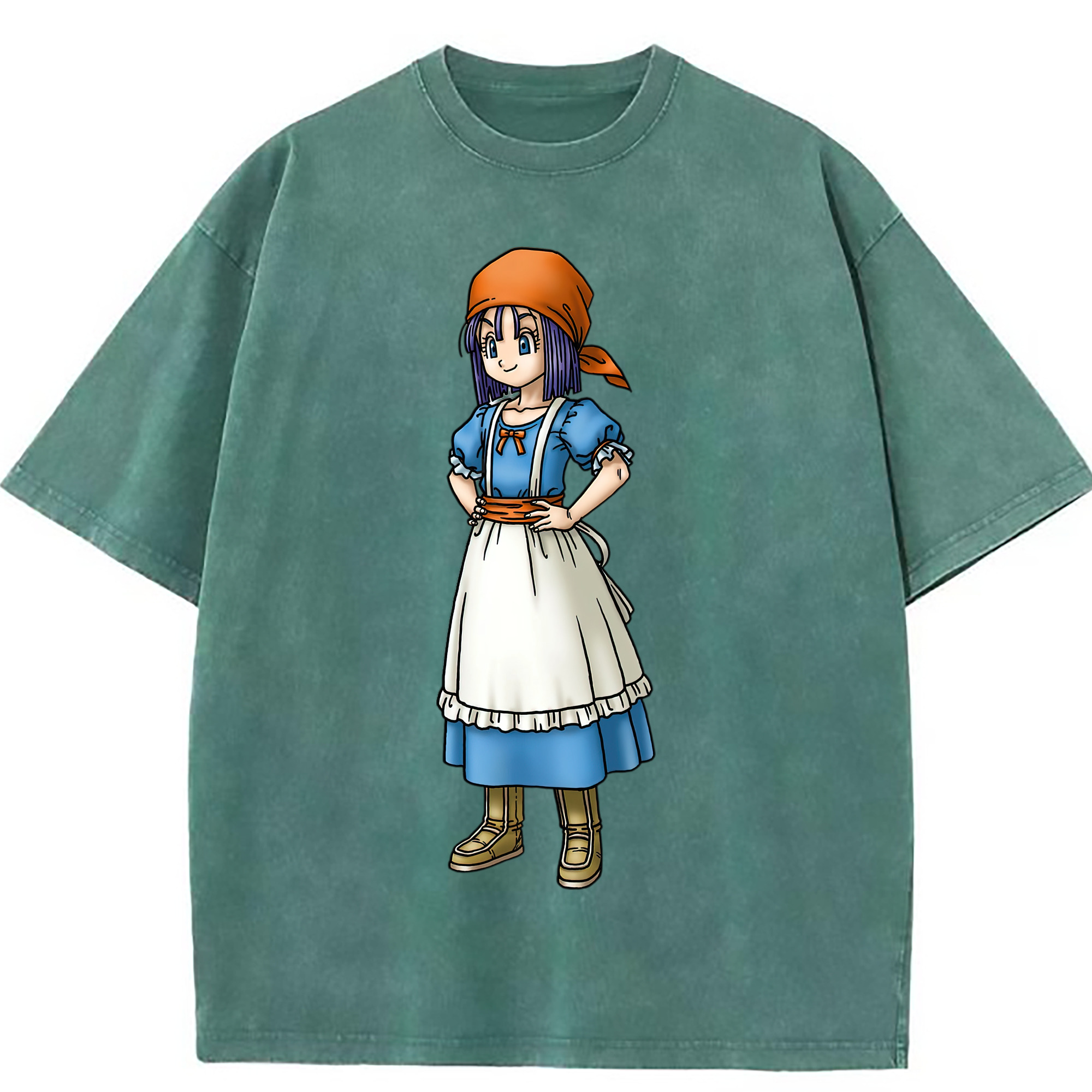 （画像用） ドラゴンクエスト Doragon Kuesuto Dragon Quest 綿100% ヴィンテージ風 半袖Tシャツ（フロントプリント）